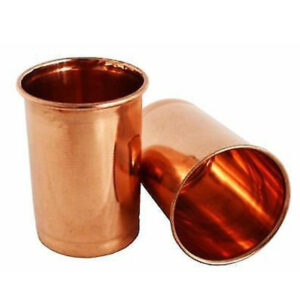 Copper Designer Plain Glass - Strong & Durable, For Drinking Water 300ml