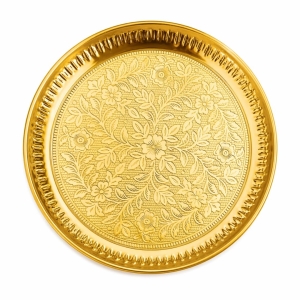The Spiritual Living Brass Aarti Thali for Puja | 8 Inch |