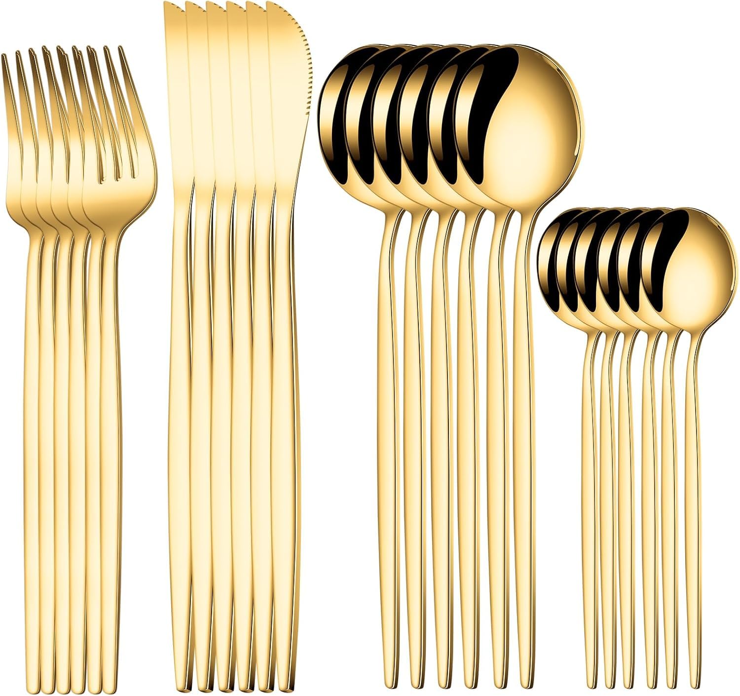 Trifecta 24-Piece Silverware Set, Stainless Steel Flatware Set - Image 4
