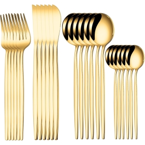 Trifecta 24-Piece Silverware Set, Stainless Steel Flatware Set